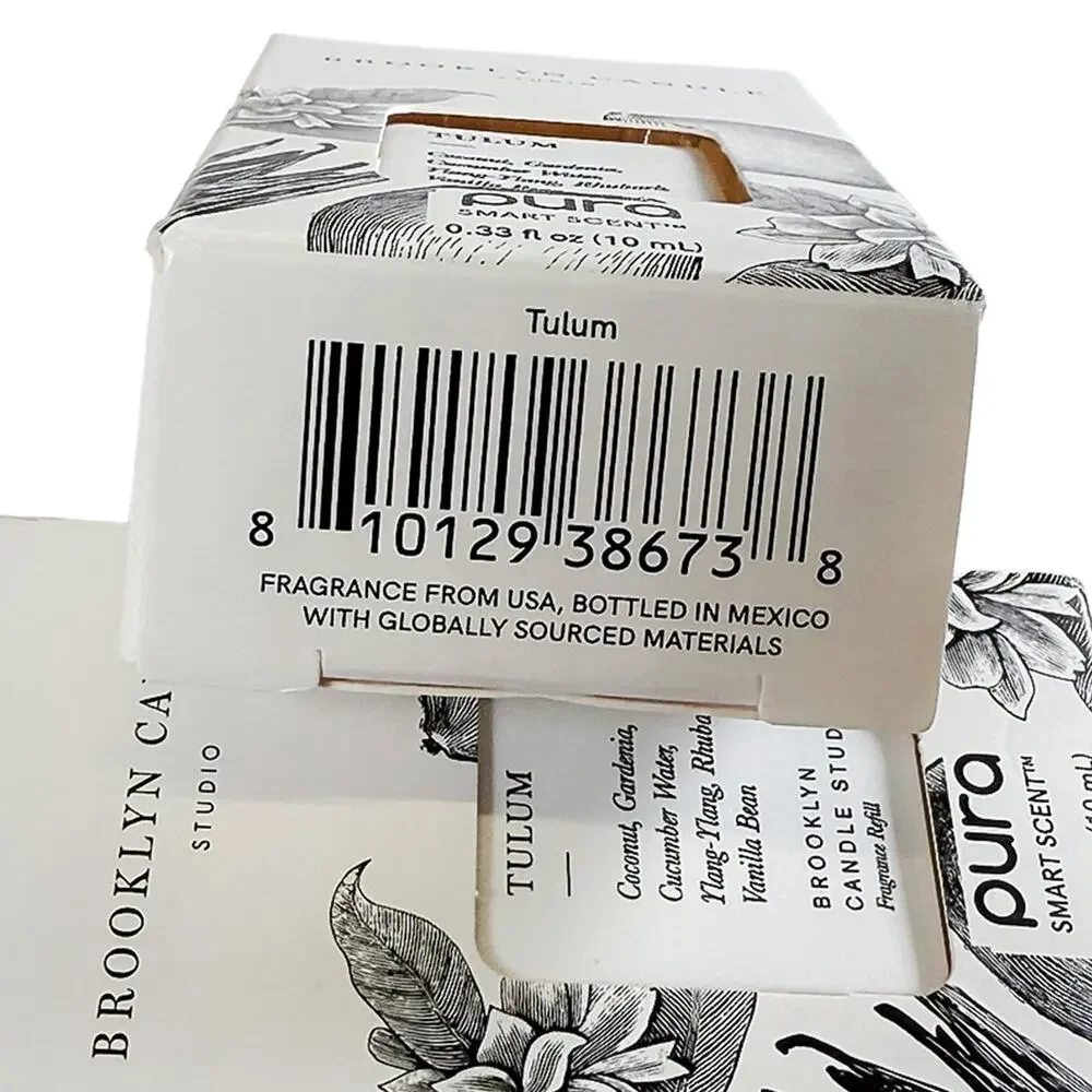 Pura Smart Scent Brooklyn Candle Studio TULUM Fragrance Refill 2-Pack New NIP